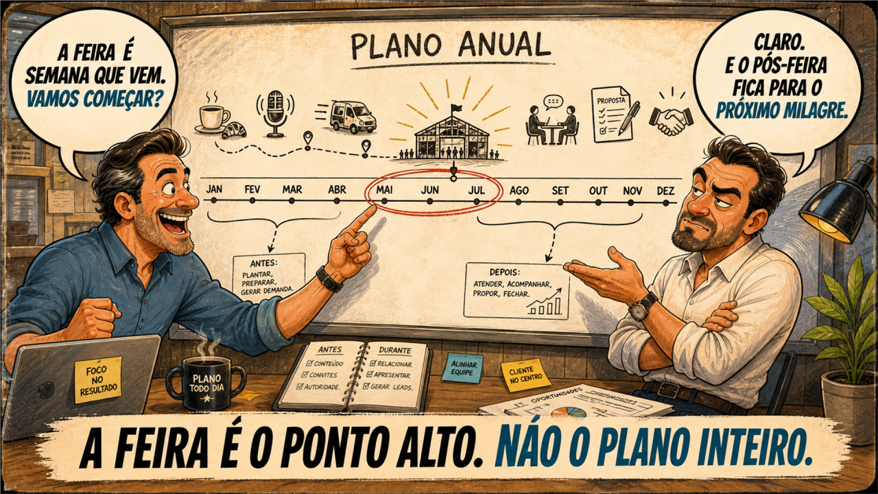 Capa: A participação em uma Feira começa antes e continua depois. O evento é só o meio de uma estratégia comercial e de marketing!